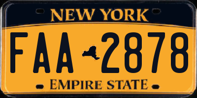 NY license plate FAA2878