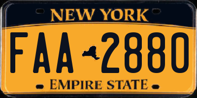 NY license plate FAA2880