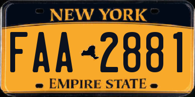 NY license plate FAA2881
