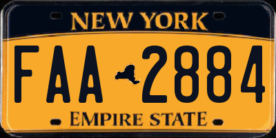 NY license plate FAA2884