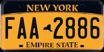 NY license plate FAA2886