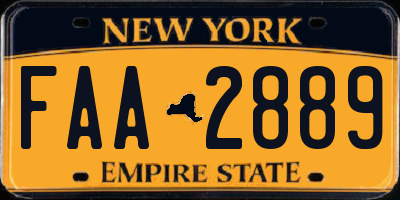 NY license plate FAA2889