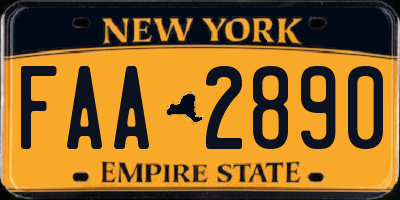 NY license plate FAA2890