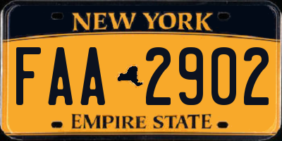 NY license plate FAA2902