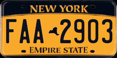 NY license plate FAA2903