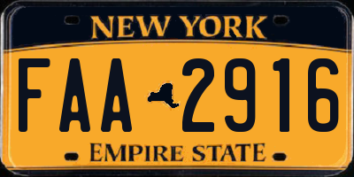 NY license plate FAA2916