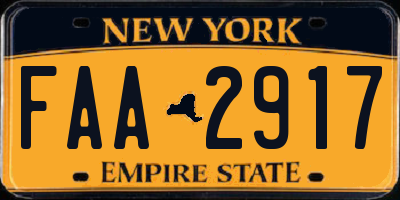 NY license plate FAA2917