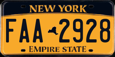 NY license plate FAA2928
