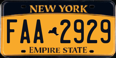 NY license plate FAA2929