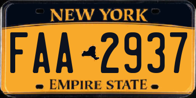 NY license plate FAA2937