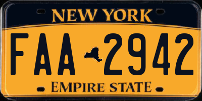 NY license plate FAA2942