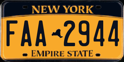 NY license plate FAA2944