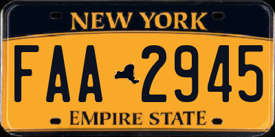 NY license plate FAA2945