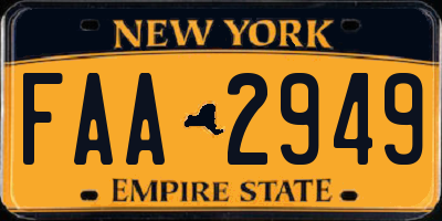 NY license plate FAA2949