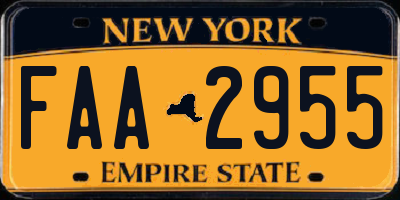NY license plate FAA2955
