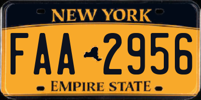 NY license plate FAA2956