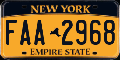 NY license plate FAA2968