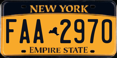 NY license plate FAA2970