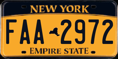 NY license plate FAA2972