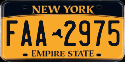 NY license plate FAA2975