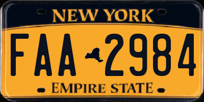 NY license plate FAA2984