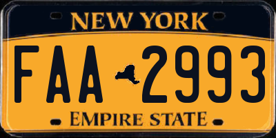 NY license plate FAA2993
