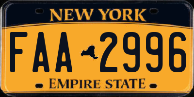 NY license plate FAA2996