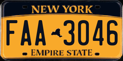 NY license plate FAA3046