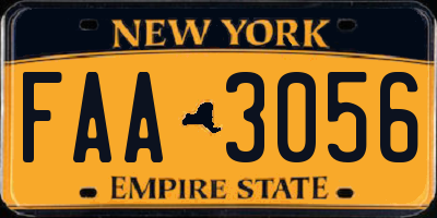 NY license plate FAA3056