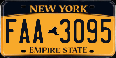 NY license plate FAA3095