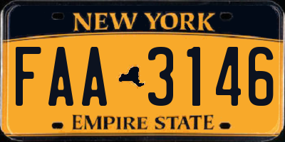 NY license plate FAA3146