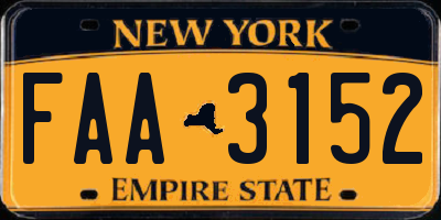 NY license plate FAA3152