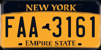 NY license plate FAA3161