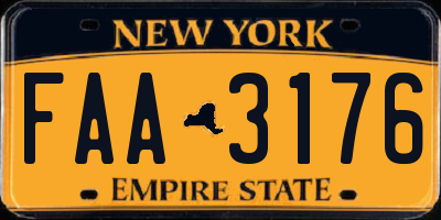 NY license plate FAA3176