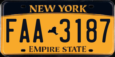 NY license plate FAA3187