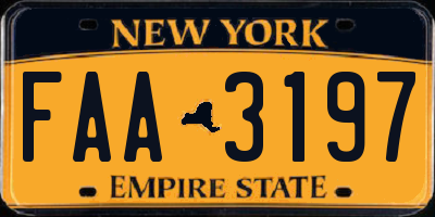 NY license plate FAA3197