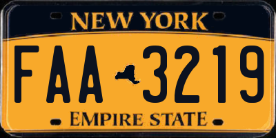 NY license plate FAA3219