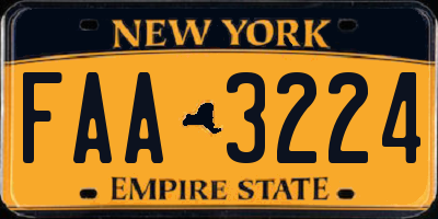 NY license plate FAA3224