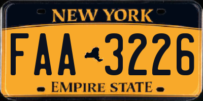 NY license plate FAA3226