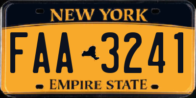 NY license plate FAA3241