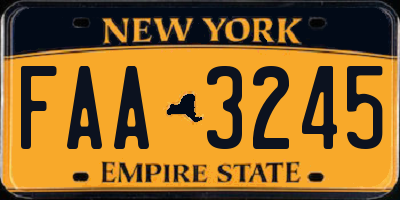 NY license plate FAA3245