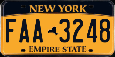 NY license plate FAA3248