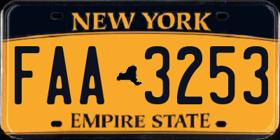 NY license plate FAA3253