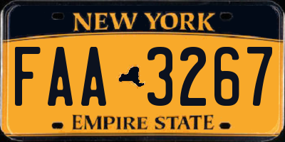 NY license plate FAA3267