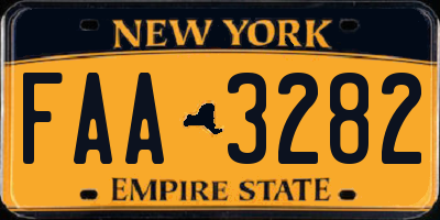 NY license plate FAA3282