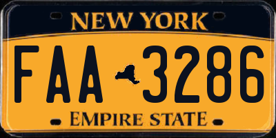 NY license plate FAA3286