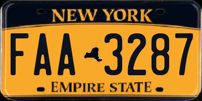 NY license plate FAA3287