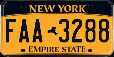 NY license plate FAA3288