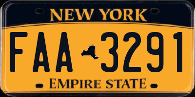 NY license plate FAA3291