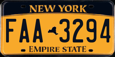 NY license plate FAA3294